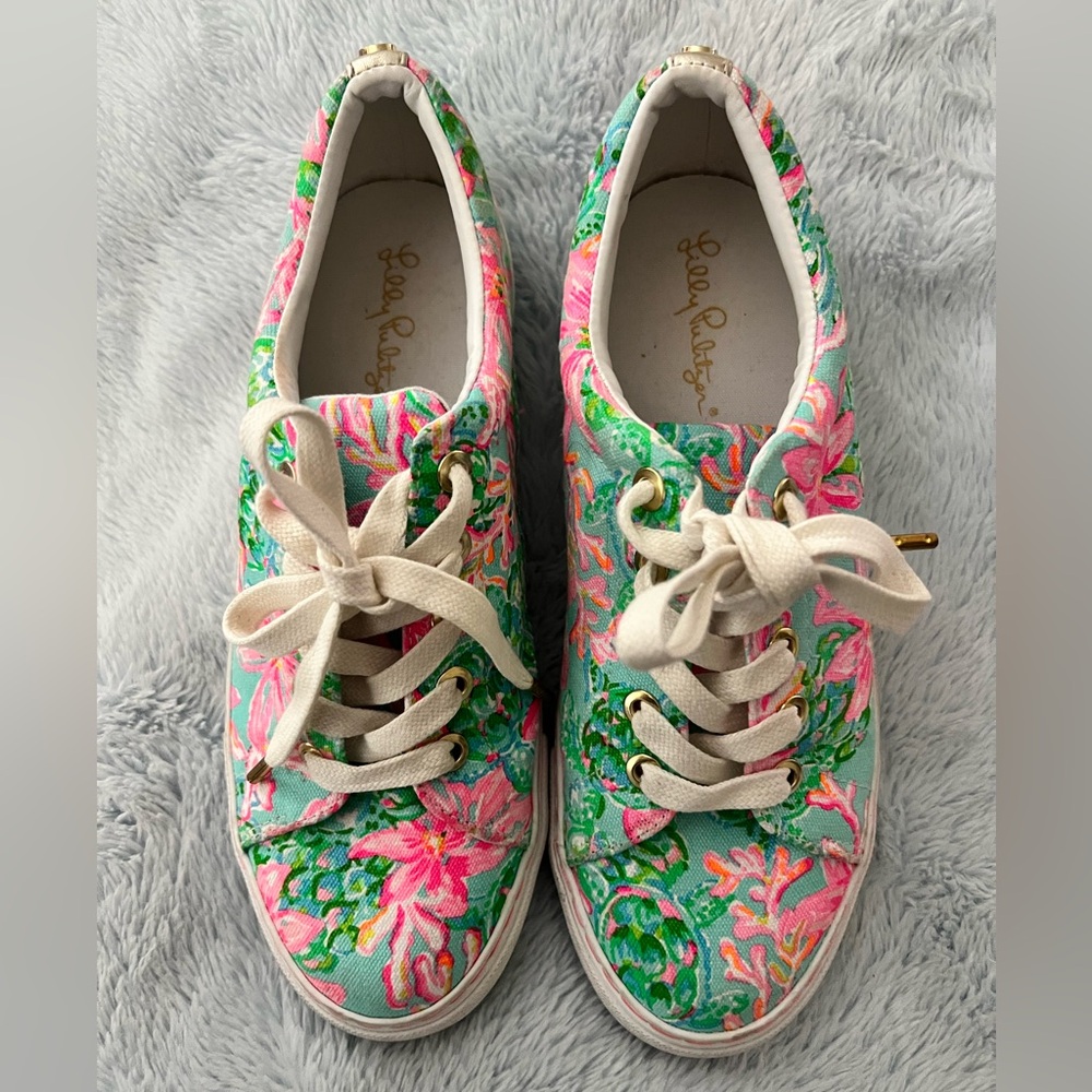 Lilly Pulitzer Pink and Green Athletic Shoes